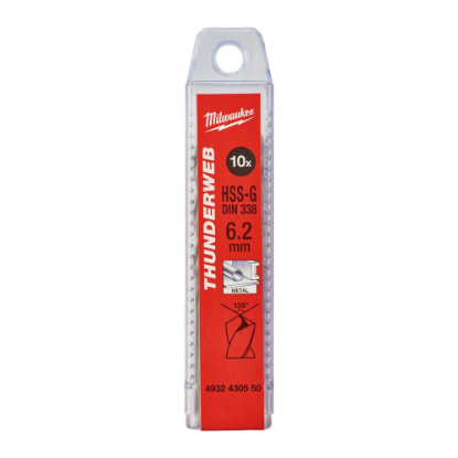 Afbeeldingen van MILWAUKEE Metaalboor HSS-G THUNDERWEB DIN338 6,2X101MM 10x