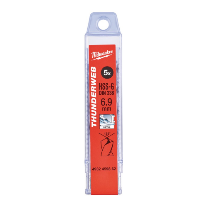 Afbeeldingen van MILWAUKEE Metaalboor HSS-G THUNDERWEB DIN338 6,9X109MM 5x