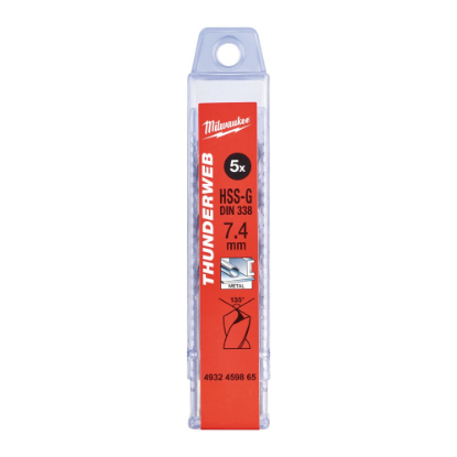 Afbeeldingen van MILWAUKEE Metaalboor HSS-G THUNDERWEB DIN338 7,4X109MM 5x