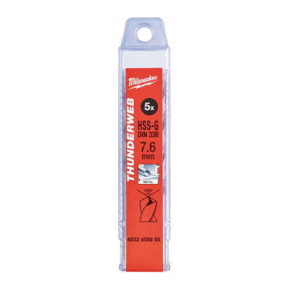 Afbeeldingen van MILWAUKEE Metaalboor HSS-G THUNDERWEB DIN338 7,6X117MM 5x