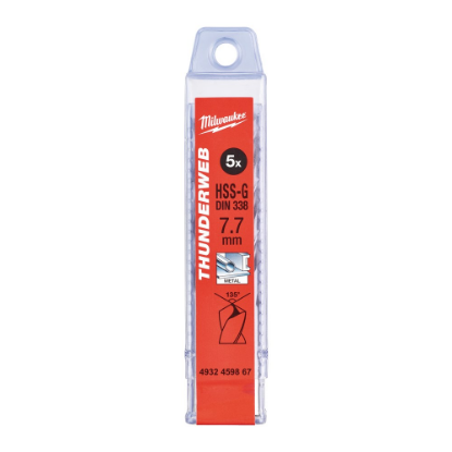 Afbeeldingen van MILWAUKEE Metaalboor HSS-G THUNDERWEB DIN338 7,7X117MM 5x