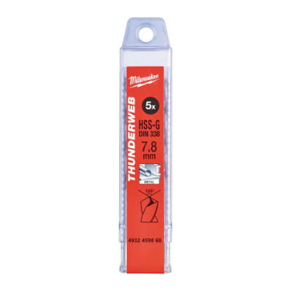 Afbeeldingen van MILWAUKEE Metaalboor HSS-G THUNDERWEB DIN338 7,8X117MM 5x