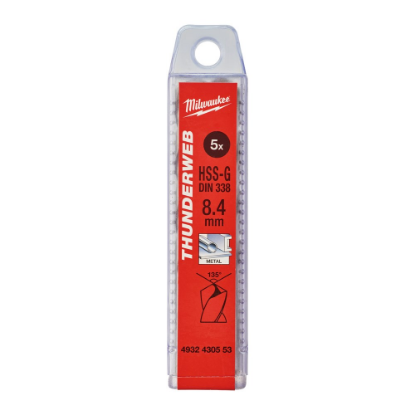 Afbeeldingen van MILWAUKEE Metaalboor HSS-G THUNDERWEB DIN338 8,4X117MM 5x