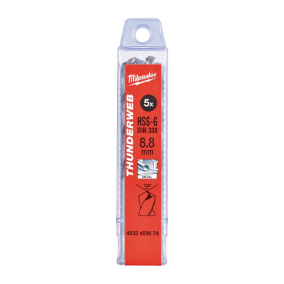 Afbeeldingen van MILWAUKEE Metaalboor HSS-G THUNDERWEB DIN338 8,8X125MM 5x