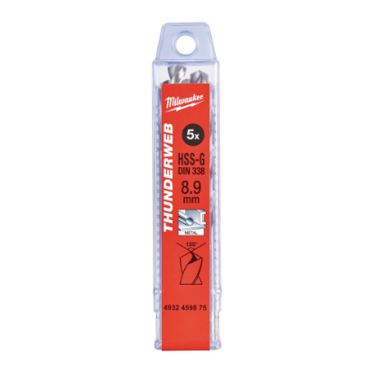 Afbeeldingen van MILWAUKEE Metaalboor HSS-G THUNDERWEB DIN338 8,9X125MM 5x