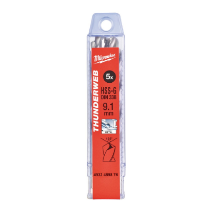 Afbeeldingen van MILWAUKEE Metaalboor HSS-G THUNDERWEB DIN338 9,1X125MM 5x