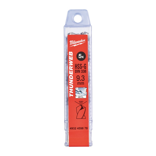 Afbeeldingen van MILWAUKEE Metaalboor HSS-G THUNDERWEB DIN338 9,3X125MM 5x