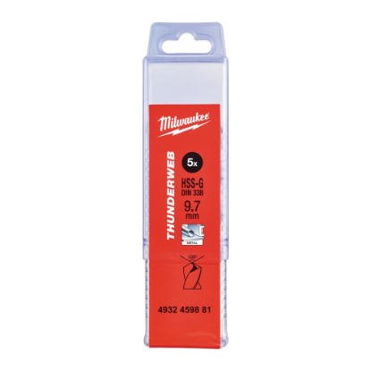 Afbeeldingen van MILWAUKEE Metaalboor HSS-G THUNDERWEB DIN338 9,7X133MM 5x