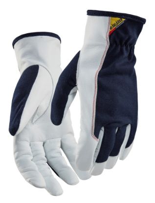 Afbeeldingen van BLÅKLÄDER Werkhandschoen leder 2803 donkerblauw/wit 8
