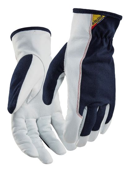 Afbeeldingen van BLÅKLÄDER Werkhandschoen leder 2803 donkerblauw/wit 9