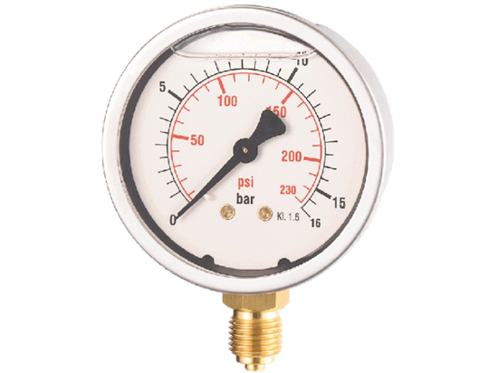 Afbeeldingen van Manometer gevuld G¼" 0-16bar 63MM onder