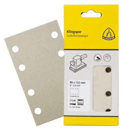 Afbeeldingen van Schuurpapiervel PS33BK met klittenband 93X178MM K320 stansvorm GL17 in DIY verpakking