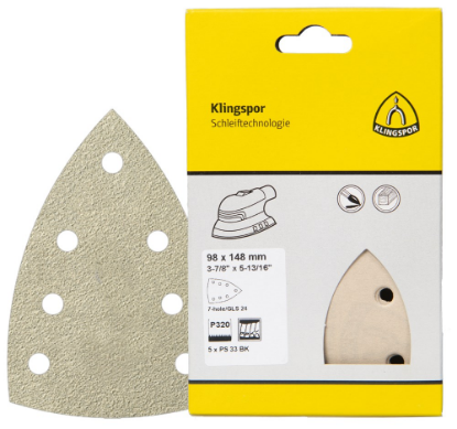 Afbeeldingen van Schuurpapiervel PS33BK met klittenband 98X148MM K240 stansvorm GLS24 in DIY verpakking