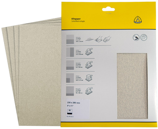 Afbeeldingen van Schuurpapiervel PS33C 230X280MM K80 in DIY verpakking
