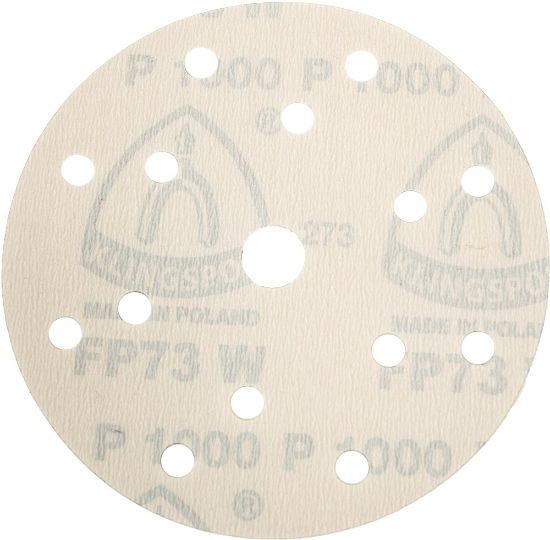 Afbeeldingen van Schuurschijf FP73WK met actieve bekleding en klittenband 150MM K1000 stansvorm GLS47