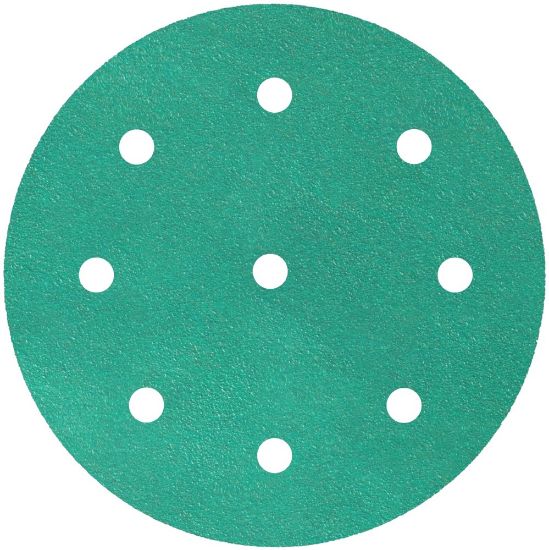 Afbeeldingen van Schuurschijf FP77K met actieve bekleding en klittenband 125MM K500 stansvorm GLS27