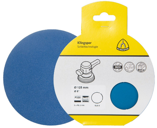 Afbeeldingen van Schuurschijf PS21FK met klittenband 150MM K40 zonder asgat in DIY verpakking