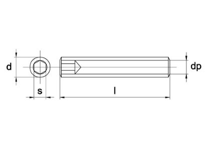 Afbeeldingen van Stelschroef vlak DIN913 45H EV M10X40MM
