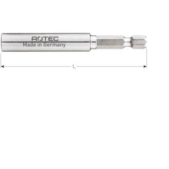 Afbeeldingen van ROTEC Bithouder RVS E6,3X74MM magnetisch met C-ring 