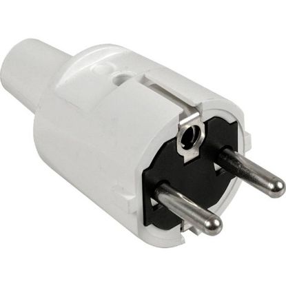 Afbeeldingen van Stekker RA kort PVC wit 220V