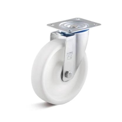 Afbeeldingen van TORWEGGE Zwenkwiel PP wit met plaat 100X35MM h=125MM 200kg