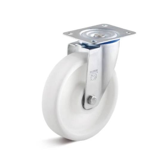 Afbeeldingen van TORWEGGE Zwenkwiel PP wit met plaat 100X35MM h=125MM 200kg