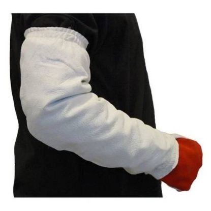 Afbeeldingen van Lasmouwenpaar nerfleder grijs 48CM