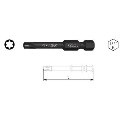 Afbeeldingen van Bit ¼"E PULSAR TX25 50MM 5x