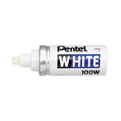 Afbeeldingen van Pentel Viltstift Wit 100W 4mm