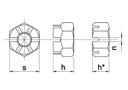 Afbeeldingen van Kroonmoer hoog model DIN935 6 EV M39