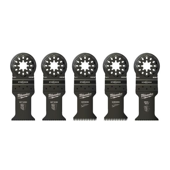 Afbeeldingen van MILWAUKEE Invalzaagbladenset multitool Starlock OMT hout 5x