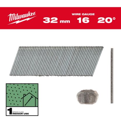 Afbeeldingen van MILWAUKEE Afwerknagel gegalvaniseerd 16G 20° 32MM SC1 2000x