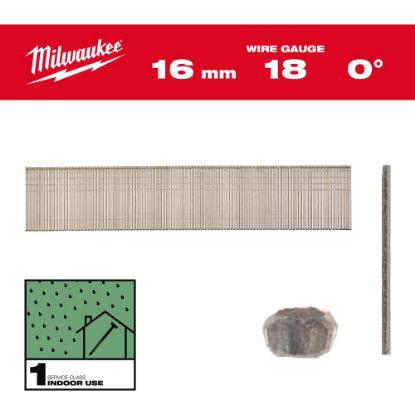 Afbeeldingen van MILWAUKEE Brad nagels gecoat gegalvaniseerd 18G 16MM SC1 10000x