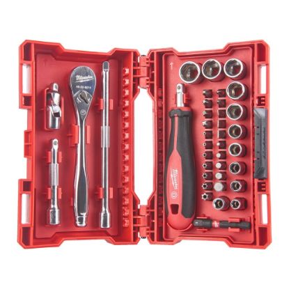Afbeeldingen van MILWAUKEE Doppen- en ratelset ¼" FOUR FLAT 38x