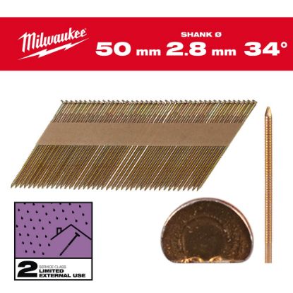 Afbeeldingen van MILWAUKEE Draadnagels gegalvaniseerd D-kop 34° 50MM SC2 2200x