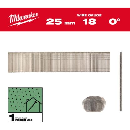 Afbeeldingen van MILWAUKEE Brad nagels gecoat gegalvaniseerd 18G 25MM SC1 5000x