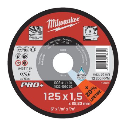 Afbeeldingen van MILWAUKEE Doorslijpschijf metaal dun Contractor SCS41 125X1,5MM
