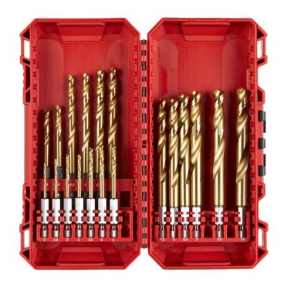 Afbeeldingen van MILWAUKEE Metaalborenset HSS-G SHOCKWAVE RED HEX PACKOUT Friendly Box 19x