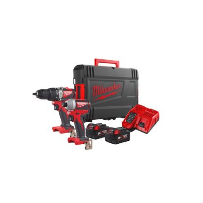 Afbeeldingen van MILWAUKEE Accu koolborstelloze powerpack M18BLPP2A-502X (M18 BLPD2, M18 BLID2, 2X 5.0 Ah accu, HD Box)