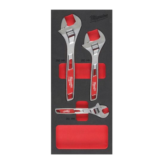 Afbeeldingen van MILWAUKEE Moersleutelset verstelbaar in foam inlay 3x