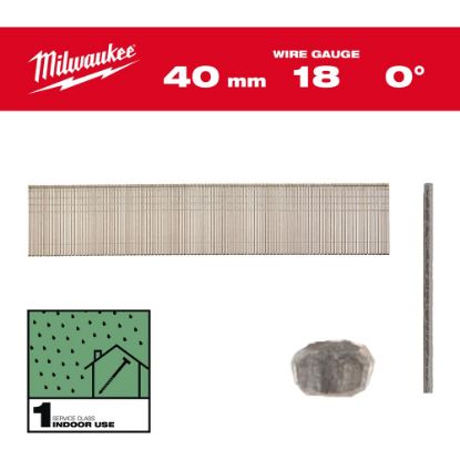 Afbeeldingen van MILWAUKEE Brad nagels gecoat gegalvaniseerd 18G 40MM SC1 5000x