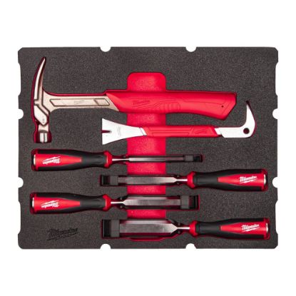 Afbeeldingen van MILWAUKEE Gereedschapsset timmerman in foam inlay t.b.v. PACKOUT gereedschapskoffer 6x