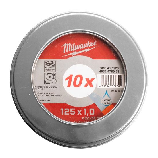 Afbeeldingen van MILWAUKEE Doorslijpschijf metaal dun PRO+ SCS41 125X1,5MM in metalen box 10x