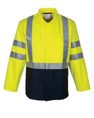 Afbeeldingen van Jas 30008 fluo geel/dark navy 48