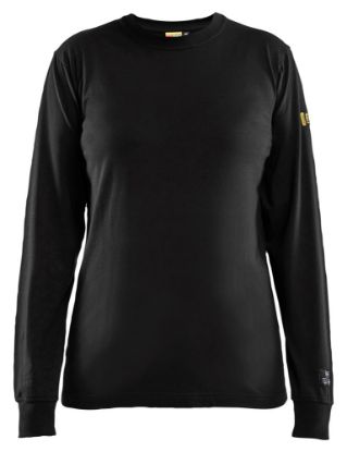Afbeeldingen van BLÅKLÄDER T-shirt vlamvertragend dames met lange mouwen 3467 zwart 2XL