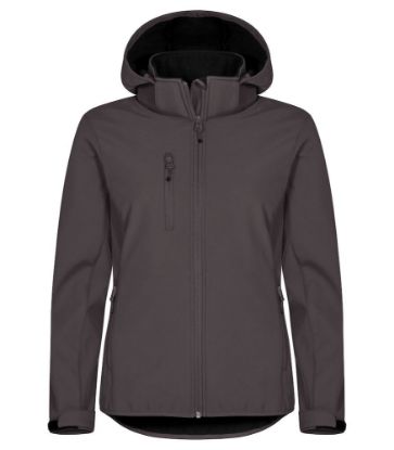 Afbeeldingen van Hoodie softshell women 0200917 d.grijs 34/xs