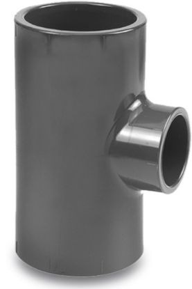 Afbeeldingen van VDL Verloop T-stuk 90° PVC-U grijs 90X75X90MM lijmmof 16bar