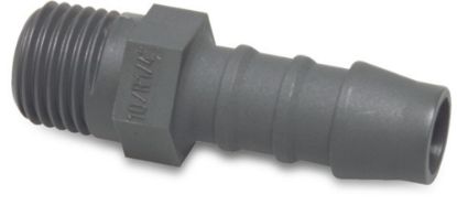Afbeeldingen van Slangtule nylon wit ¼"X7MM buitendraad/slangtule 16bar
