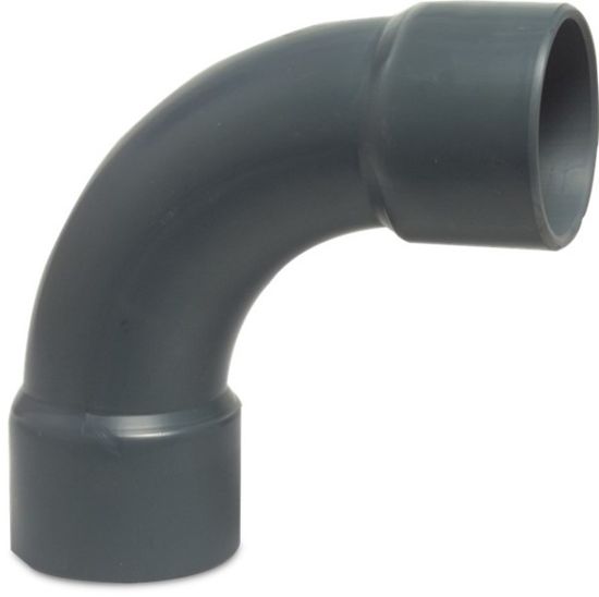 Afbeeldingen van PROFEC Bocht 90° handgevormd PVC-U grijs 40MM lijmmof 16bar
