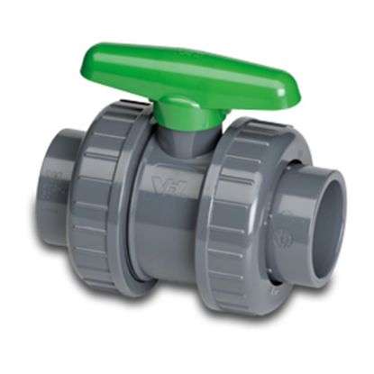 Afbeeldingen van VDL Kogelkraan PVC-U type DIL viton grijs 110MM lijmmof 10bar